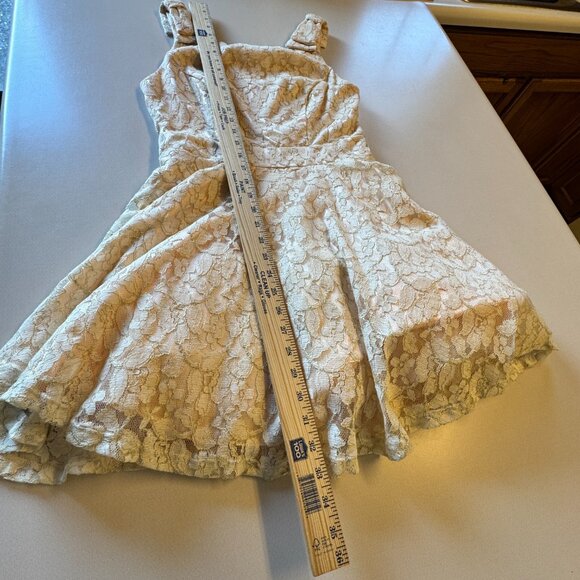 Jodi Kristopher Party Dress Size 7 Ivory Gold Lace Special Occasion Easter - Picture 7 of 11